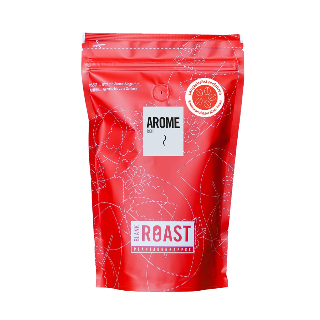 Blank Roast Arome Kaffee Mischung Roter Verpackungsbeutel mit Pflanzenkaffee Logo