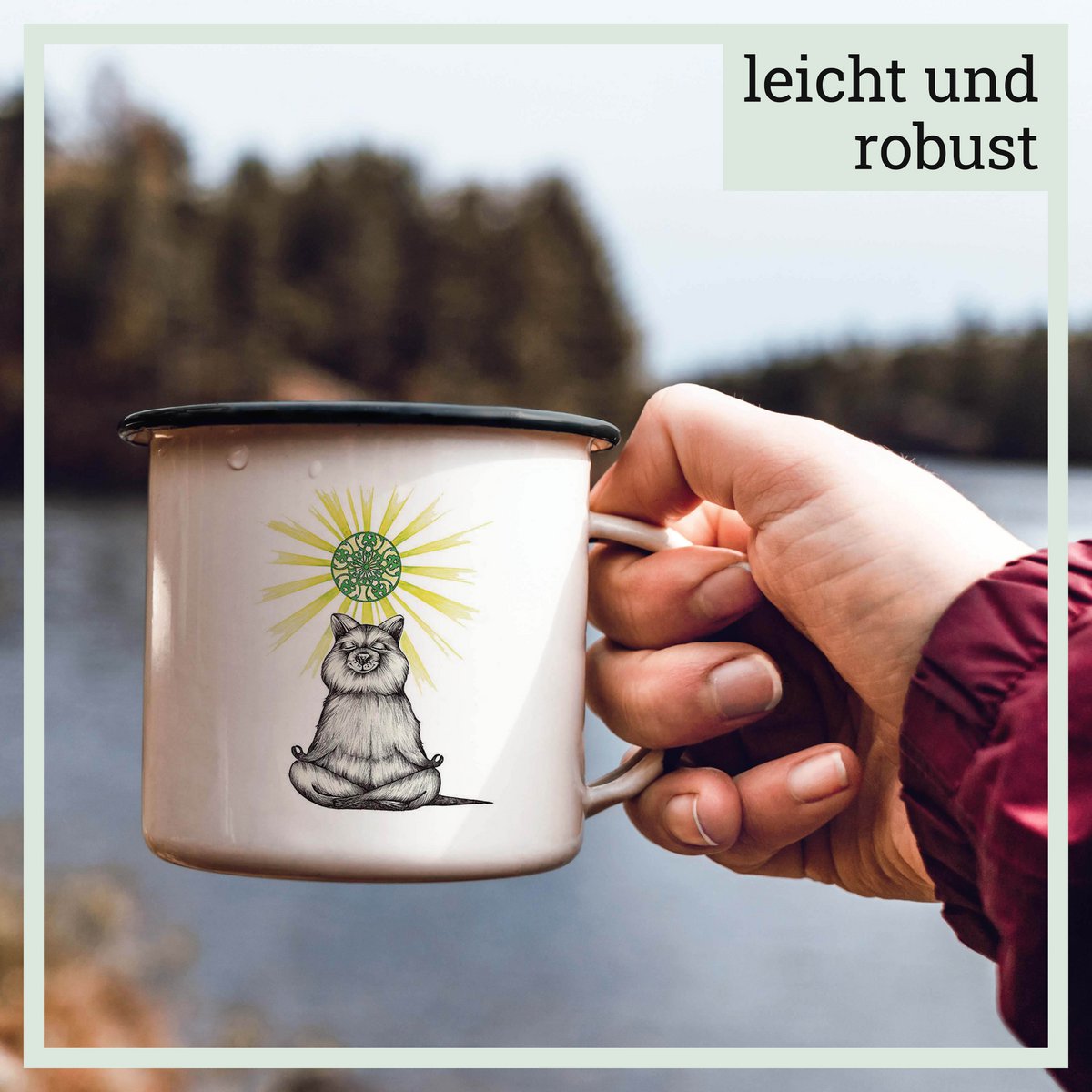 Emaille Tasse 300 und 500 ml – Yogibär