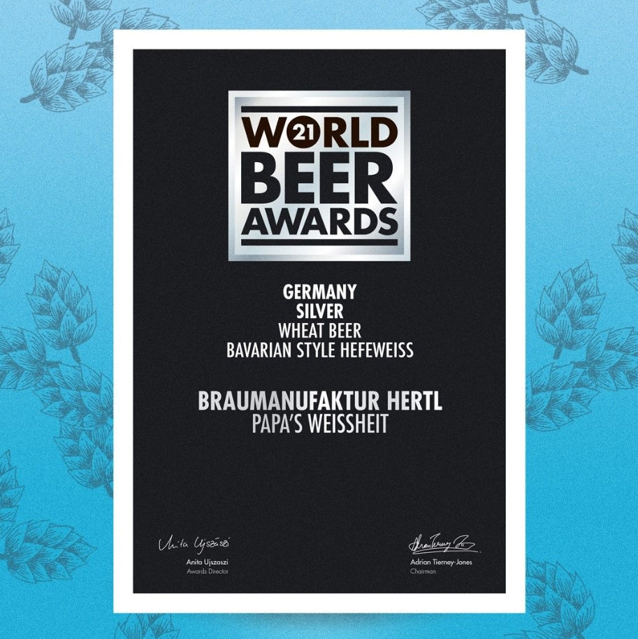 Auszeichnung für Braumanufaktur Hertl Papa’s Weißheit beim World Beer Awards 2021 in Silber