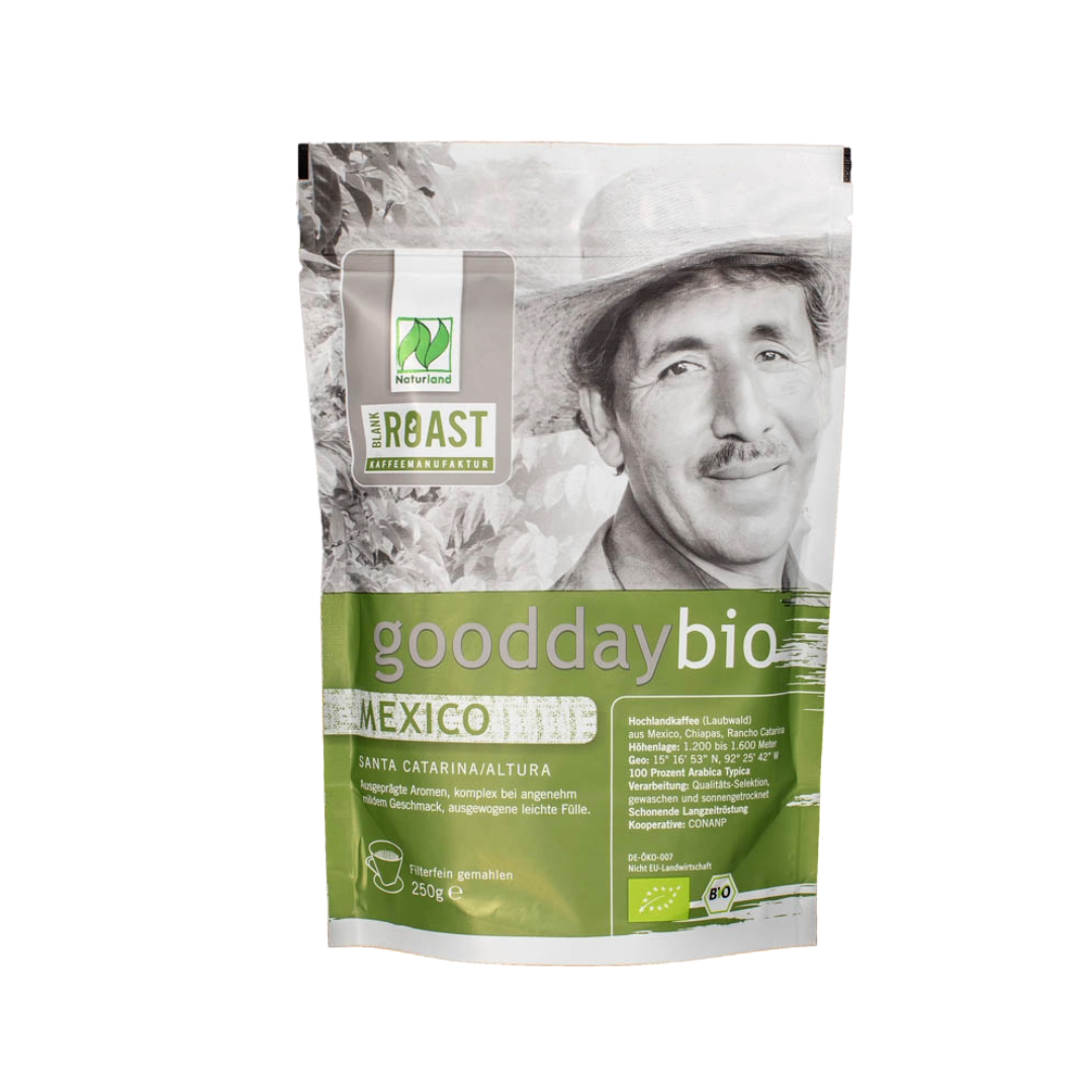 Bio Kaffee aus Mexiko von Blank Roast in 250g Packung mit nachhaltigem Anbau und mildem Geschmack