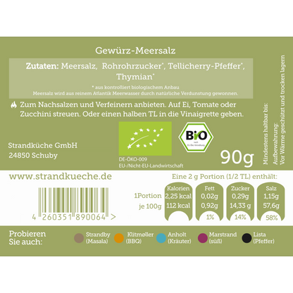 Strandküche Gewürz-Meersalz Reise Gewürzset kaufen 90g mit Bio-Zertifikat und natürlichen Zutaten